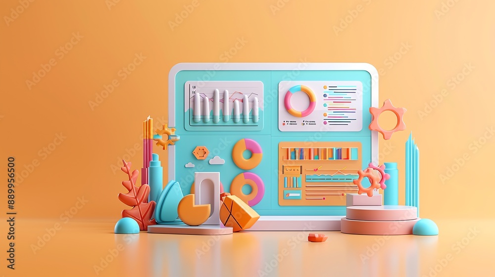 3D Abstract Data Visualization. 3D Abstract Data Visualization.