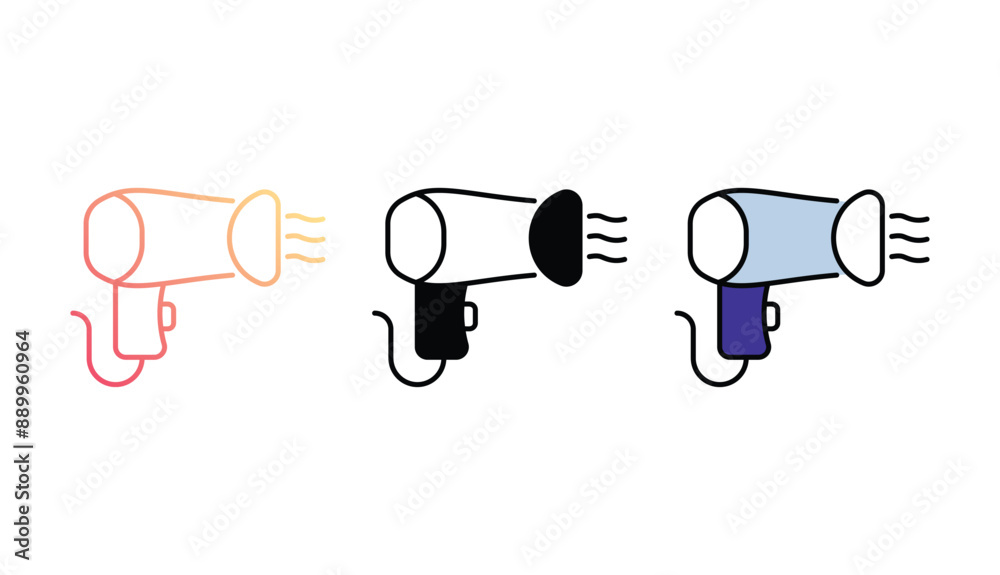 Hair Dryer icon design with white background stock illustration Hair Dryer icon design with white background stock illustration