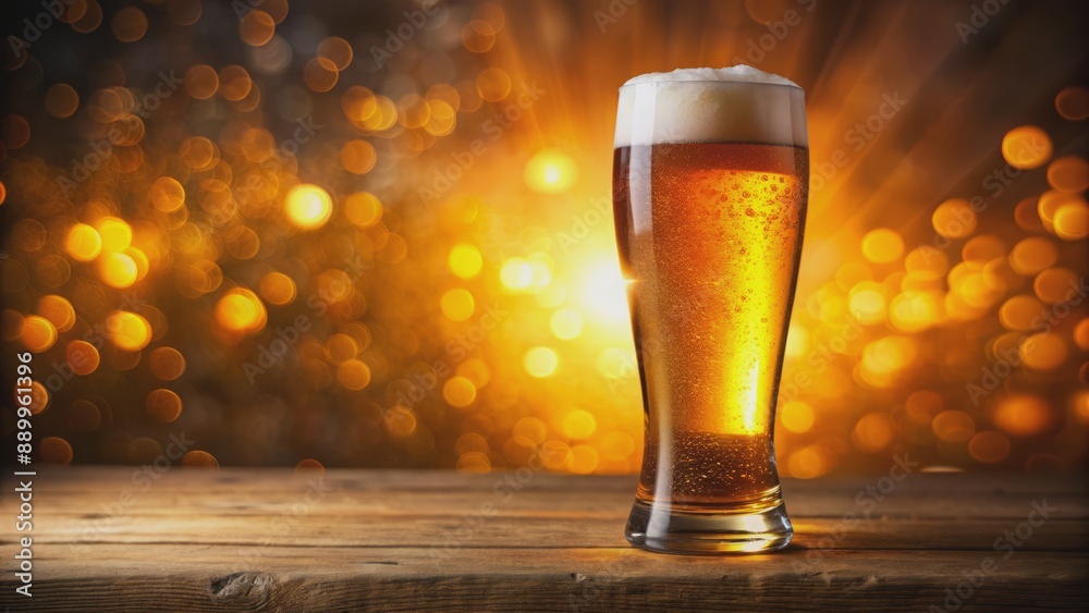Richly textured, velvety golden amber beer fills a glossy mug, vibrant droplets glimmering beneath a creamy, tantalizing head. Richly textured, velvety golden amber beer fills a glossy mug, vibrant droplets glimmering beneath a creamy, tantalizing head.