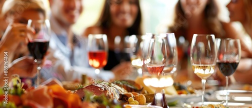 Diverse group at a wine and cheese tasting