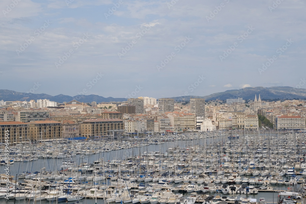 Fototapeta premium Marseille, Vieux Port, pier, boat, vessel