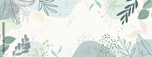 Abstract Floral Background with Green and Blue Hues