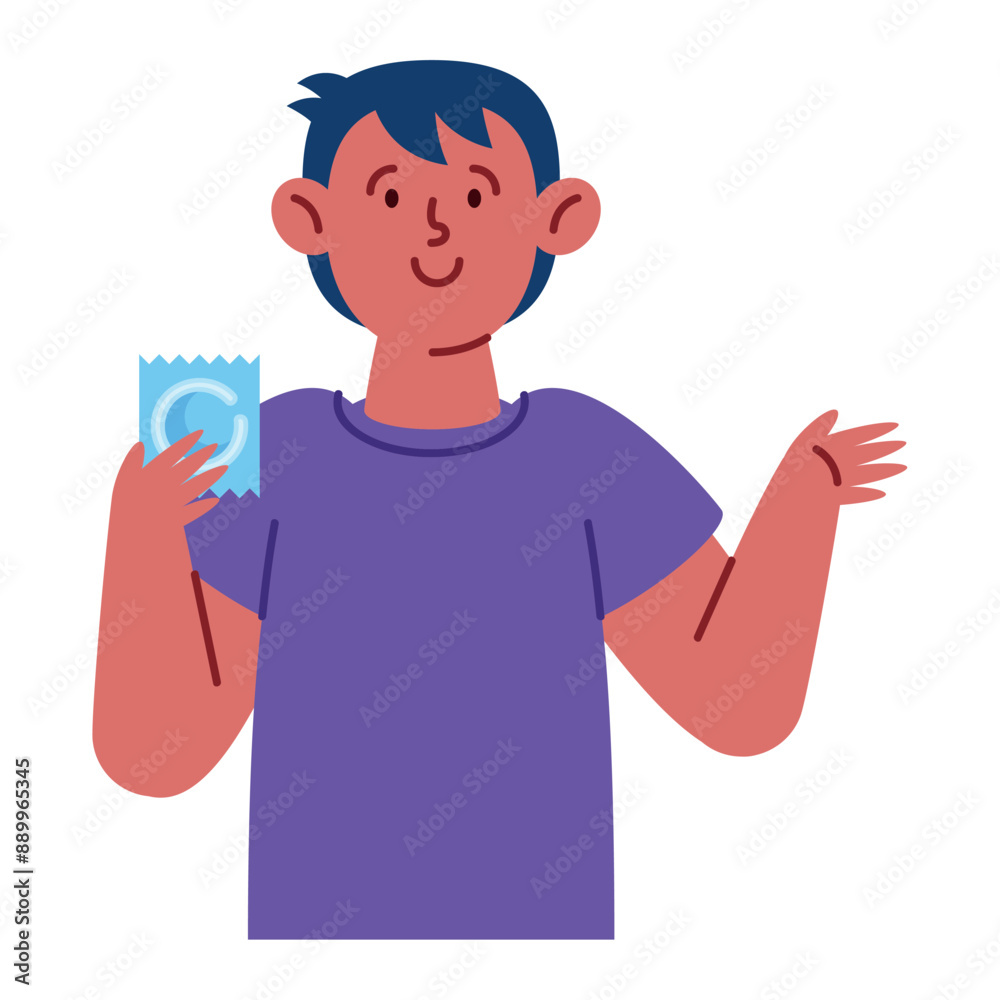 man holding in hand condom for safe sex man holding in hand condom for safe sex