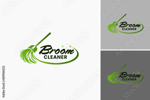 Broom Cleaner Logo - A modern, minimalist design symbolizing efficiency and cleanliness, perfect for cleaning services seeking to portray professionalism and reliability.