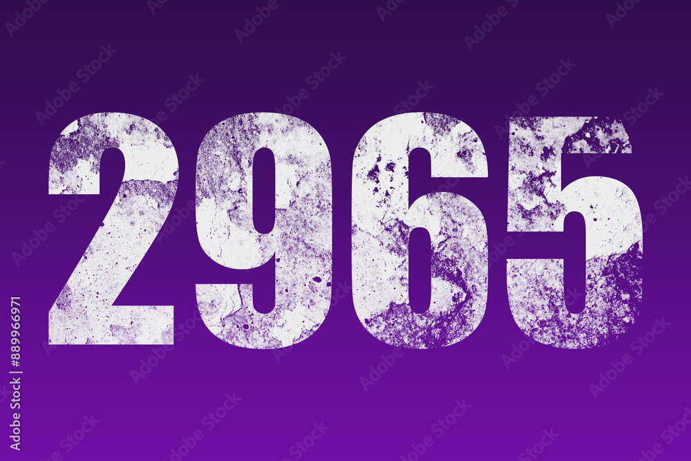 flat white grunge number of 2965 on purple background. flat white grunge number of 2965 on purple background.