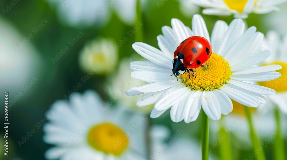 Fototapeta premium Ladybug on a daisy.