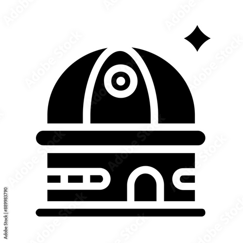 observatory astronomy icon design glyph style