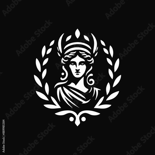 Athena logo icon design illustration
