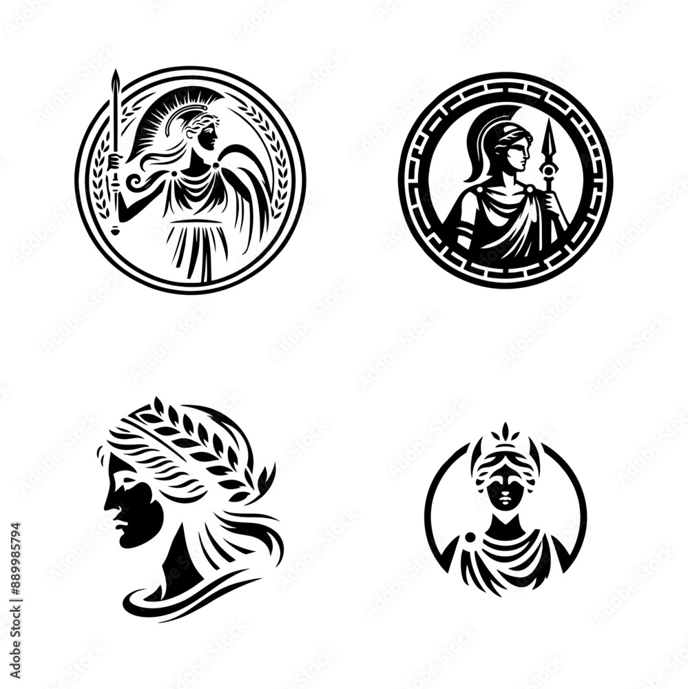 Athena logo icon design illustration Athena logo icon design illustration
