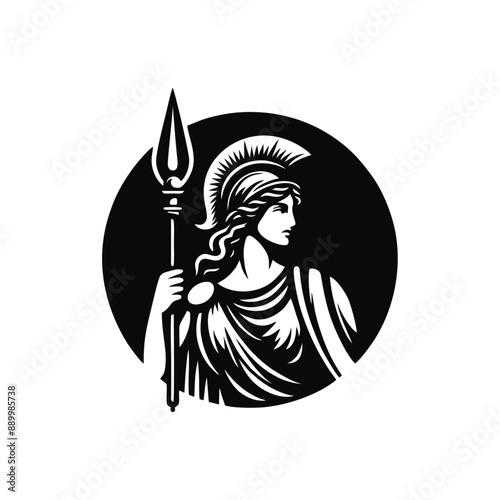 Athena logo icon design illustration