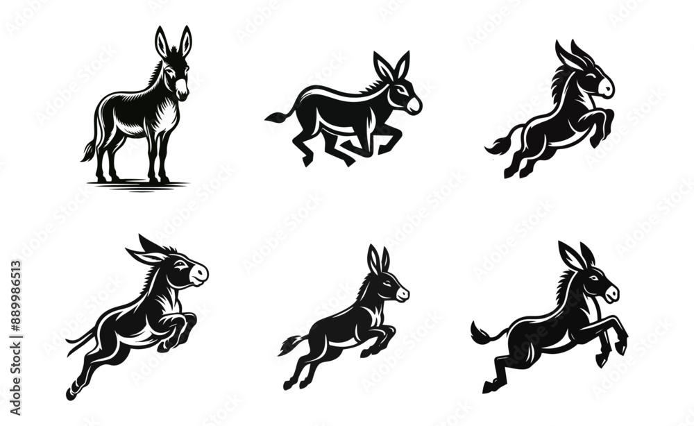 Fototapeta premium donkey logo icon design illustration