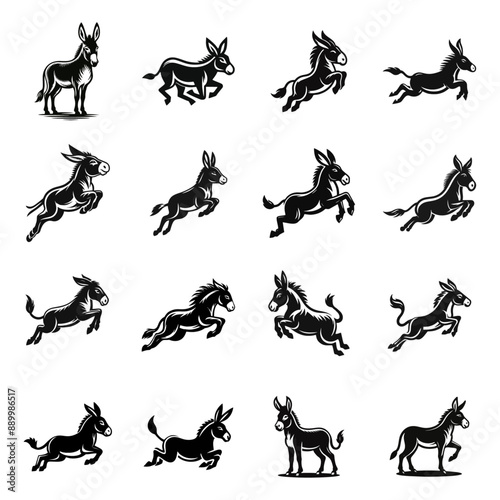 donkey logo icon design illustration