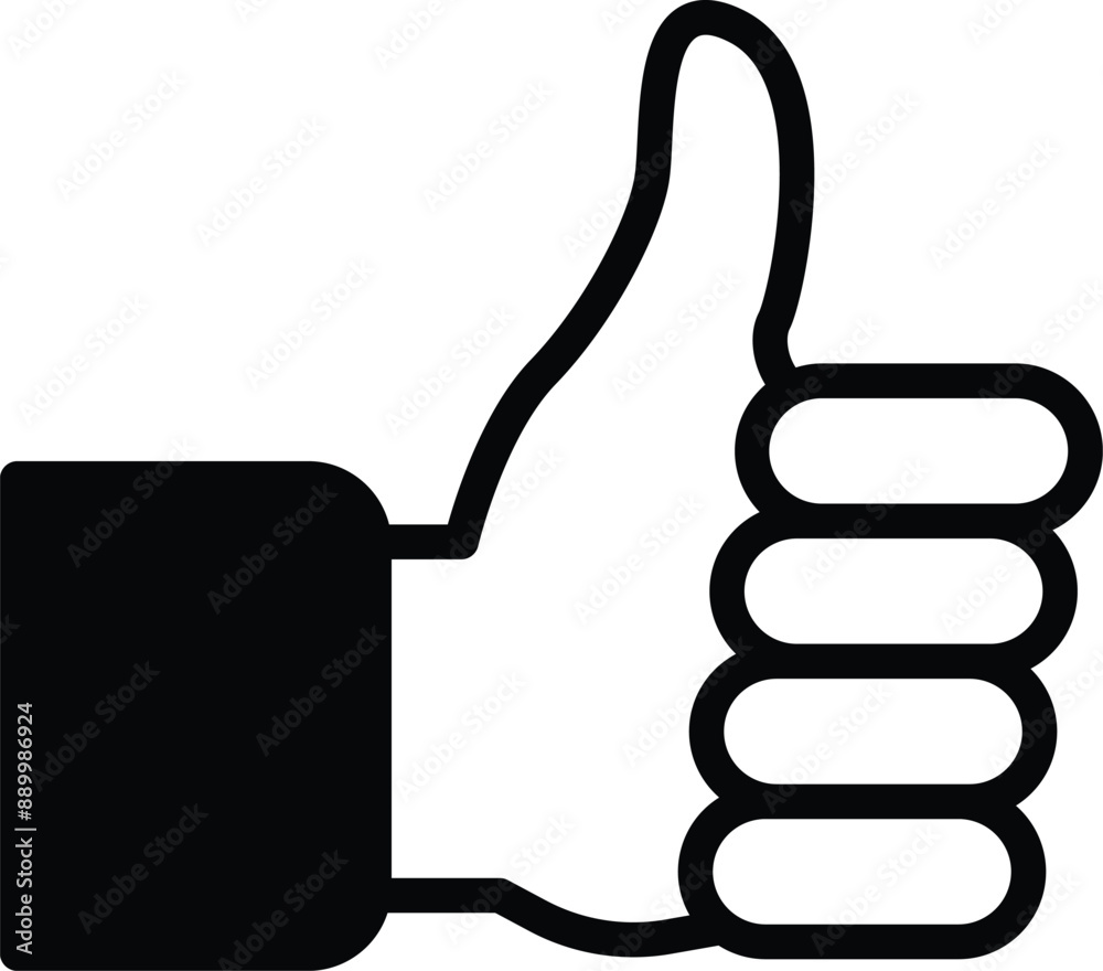 Obraz premium A thumbs up sign is shown in black and white