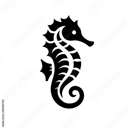 seahorse logo icon design illustration