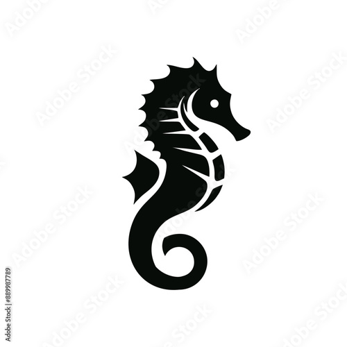 seahorse logo icon design illustration