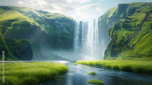 waterfall in the mountains