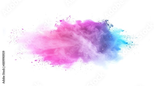 Abstract Explosion of Pink, Purple, and Blue Powder