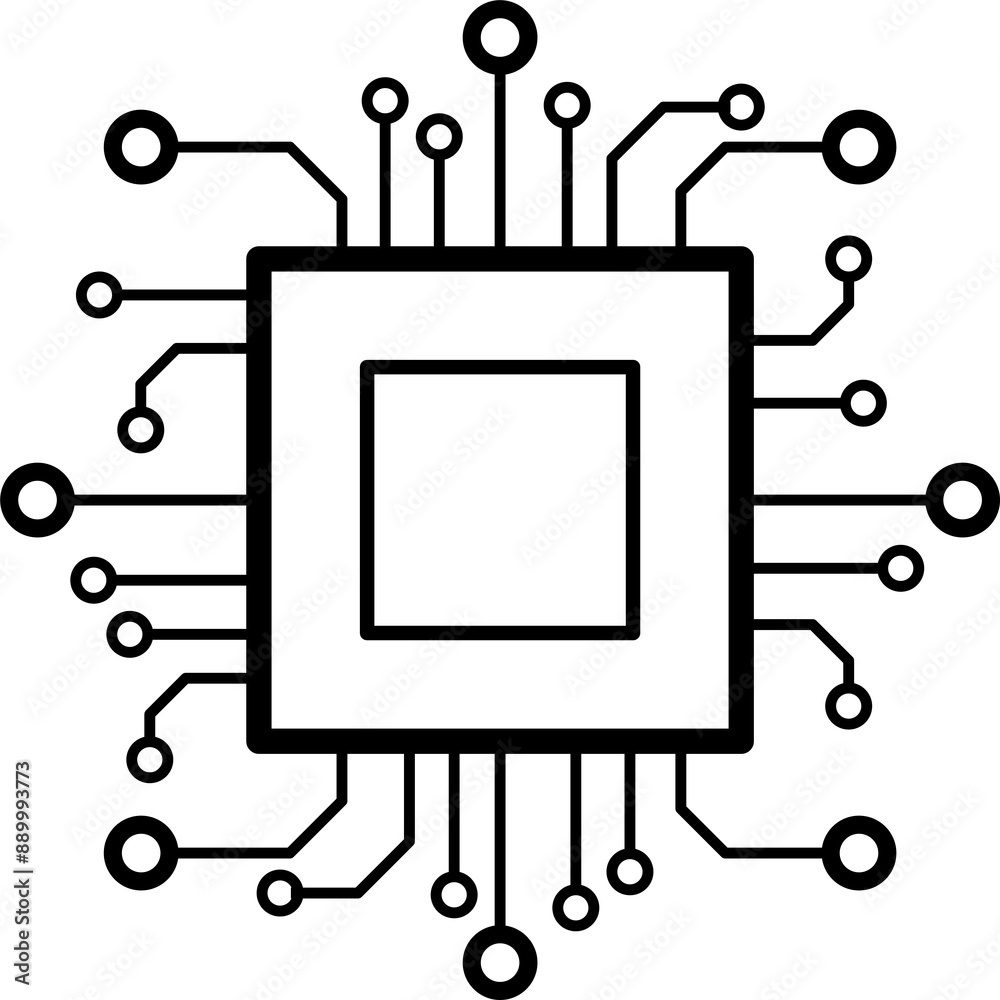 Processor chip icon for for graphic design, logo, web site, social media, mobile app, ui illustration Processor chip icon for for graphic design, logo, web site, social media, mobile app, ui illustration