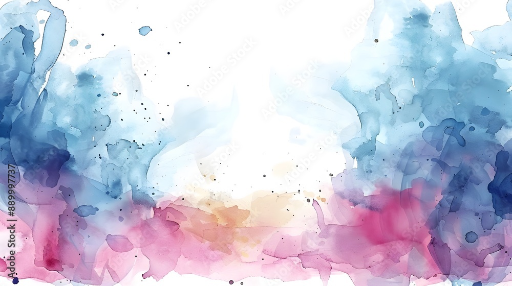 Soft Pastel Watercolor Frame with Brushstrokes and Seamless Background Concept Soft Pastel Watercolor Frame with Brushstrokes and Seamless Background Concept