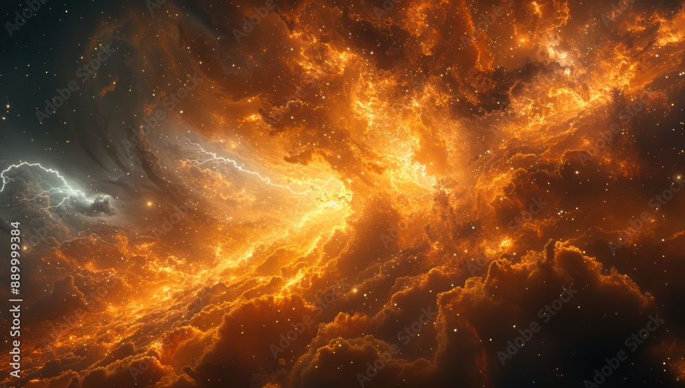 Fototapeta premium Cosmic Storm in a Starry Sky