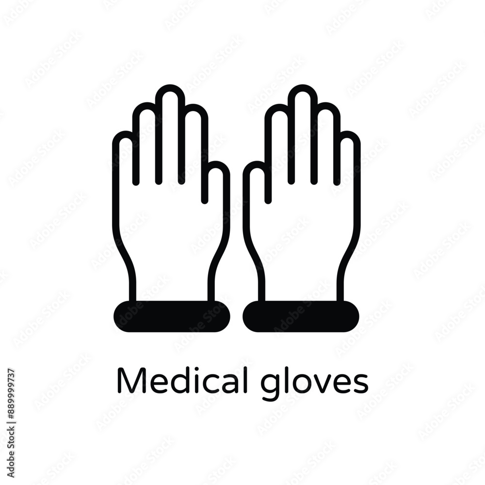 Medical gloves vector icon Medical gloves vector icon