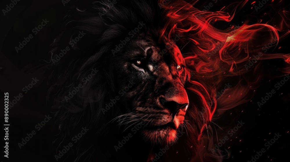 Fiery Lion Portrait Fiery Lion Portrait