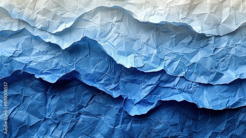 Wallpaper Mural   A magnified image of a sheet resembling a mountain range with blue waves overlaying it Torontodigital.ca