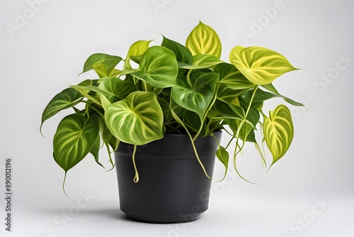 Wallpaper Mural Golden neon pothos plant in pot plain background, AI Generated Torontodigital.ca