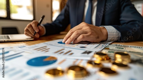 Wallpaper Mural An advisor explaining investment benefits using visual aids, planning a tailored investment portfolio with expertise. Torontodigital.ca