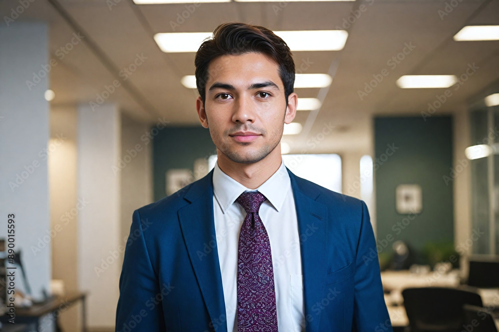 Naklejka premium Young professional in modern office