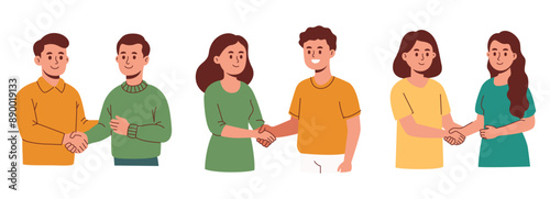 Man and woman Shaking Hands Over Agreement