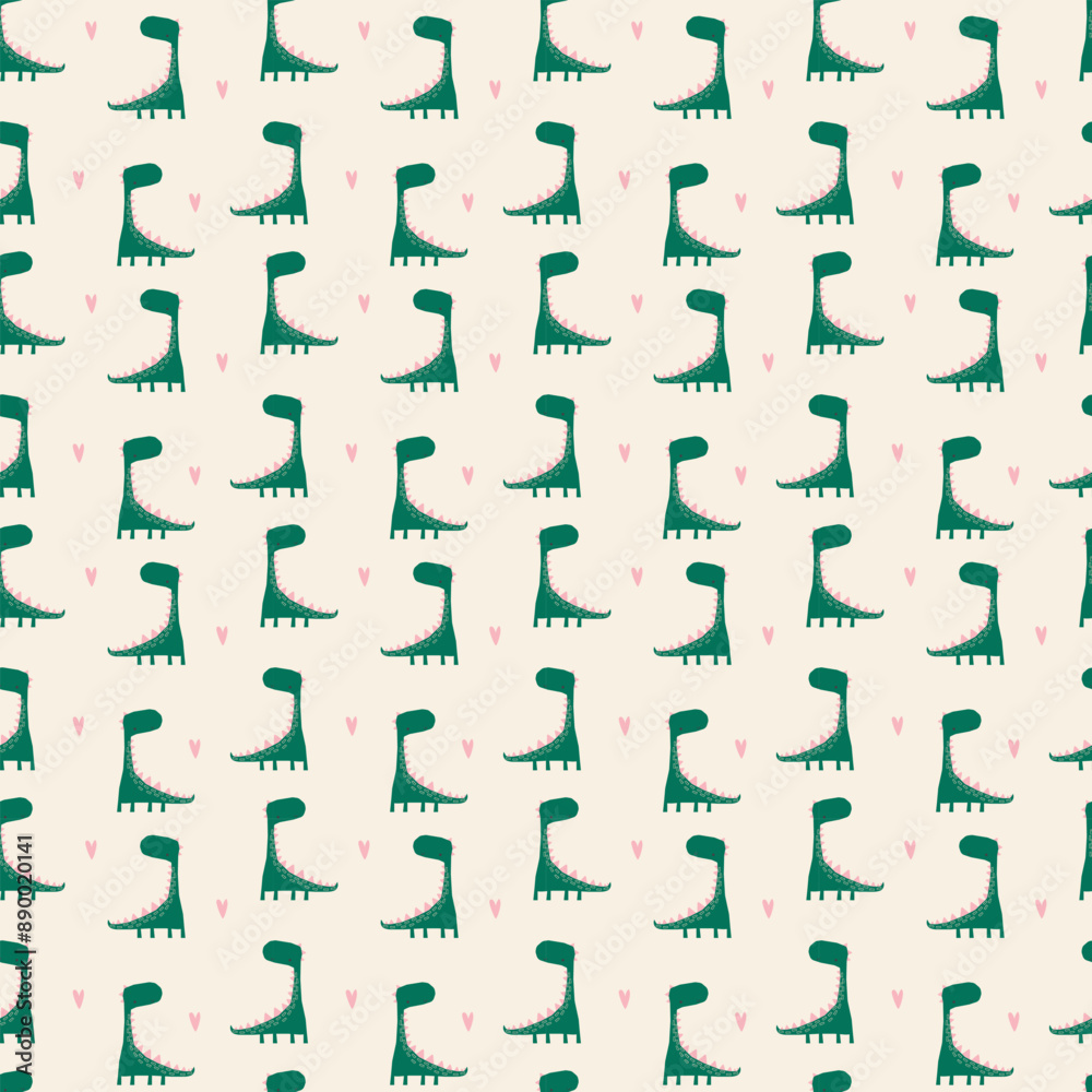 Childish seamless pattern with hand drawn dino in scandinavian style. Dinosaurs . Colorful Dino design. Perfect for kids fabric, textile, nursery wallpaper. Cute dino design. Childish seamless pattern with hand drawn dino in scandinavian style. Dinosaurs . Colorful Dino design. Perfect for kids fabric, textile, nursery wallpaper. Cute dino design.