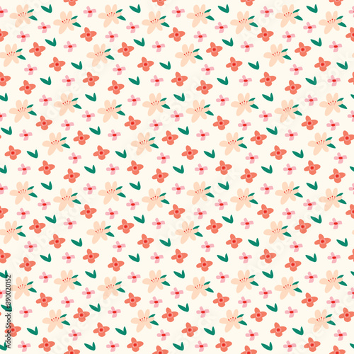 Vector patterns with colorful flowers on a different color background. Summer illustration.
