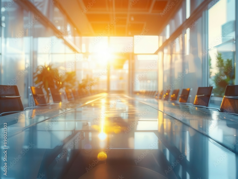 Blurred business meeting, modern conference room, glass walls, bright light, contemporary office, spacious and sleek Blurred business meeting, modern conference room, glass walls, bright light, contemporary office, spacious and sleek