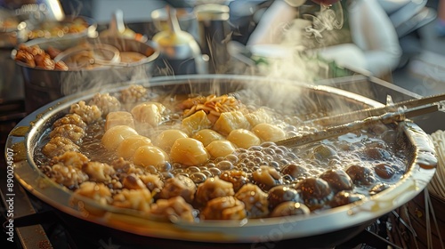 Korean oden and toppogi representative of street food photo