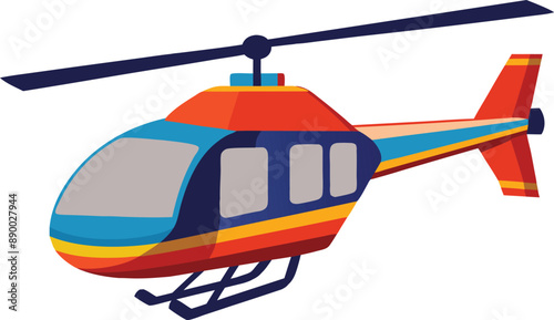 Helicopter vector illustration sticker or print on any surface