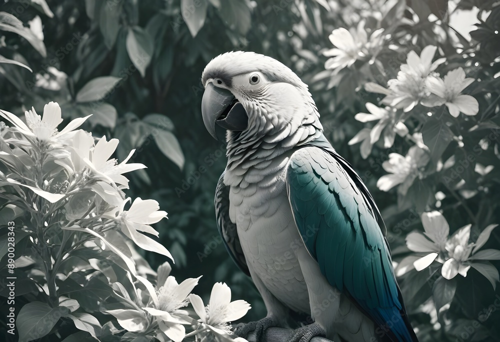 Obraz premium Parrot on a branch 