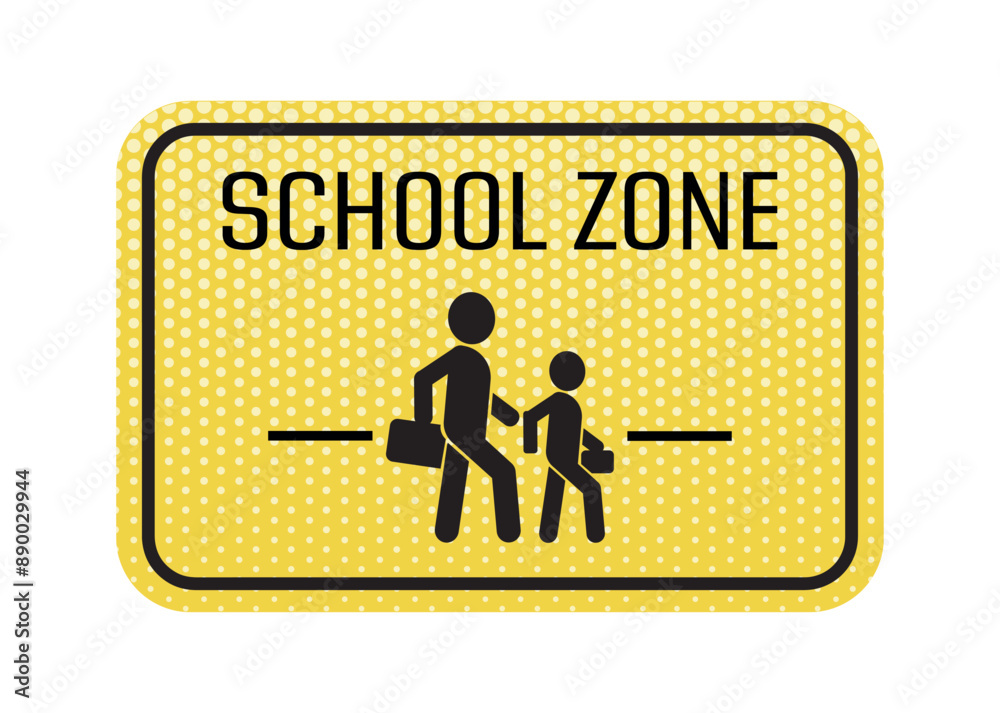 school zone sign on white background school zone sign on white background