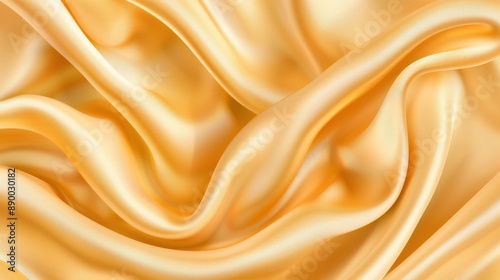 Luxurious golden peach silk satin background for elegant drapery. Premium fabric with rich texture and matte shimmer.