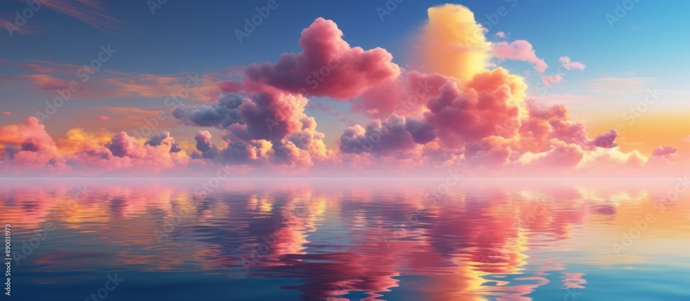 Naklejka premium Peaceful Sunset Over Calm Water