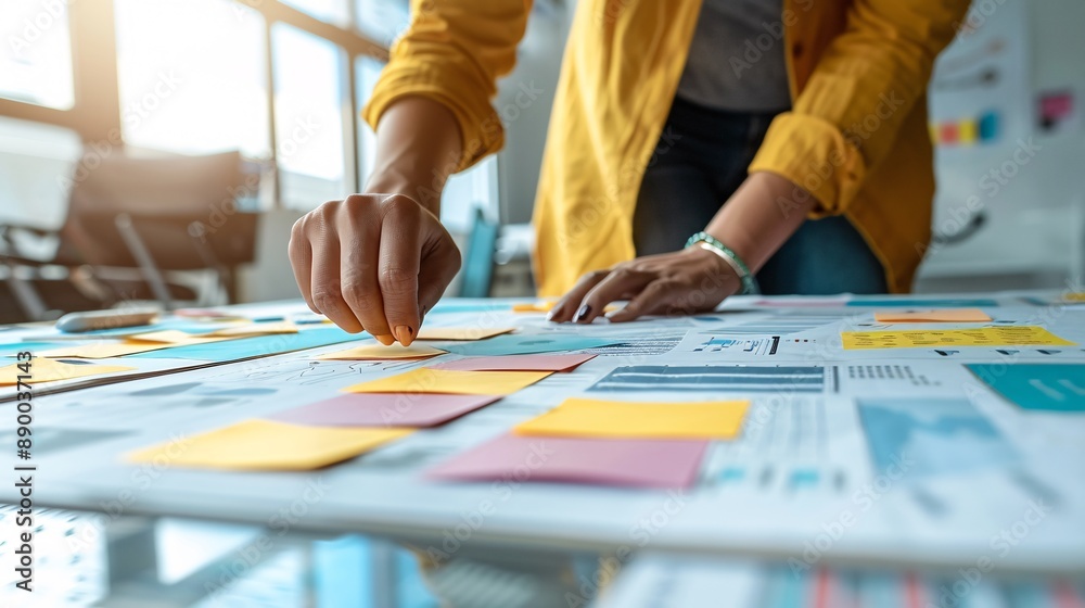 A visually impaired entrepreneur using tactile graphics to present a business plan to investors Stock Photo with copy space A visually impaired entrepreneur using tactile graphics to present a business plan to investors Stock Photo with copy space
