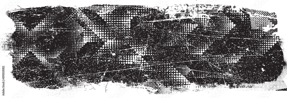 Obraz premium Glitch distorted grange shape . Noise grungy logo . Trendy defect error shapes . Glitched frame .Grunge textured . Distressed effect .Vector shapes