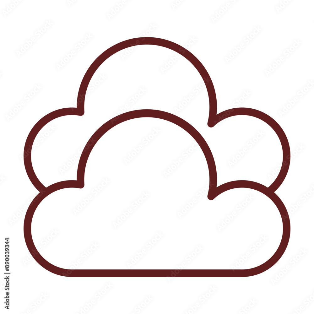 Cloud Vector Line Maroon Icon Design Cloud Vector Line Maroon Icon Design