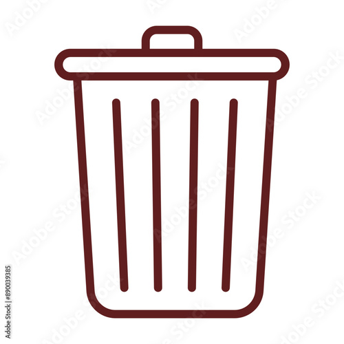 Delete Vector Line Maroon Icon Design 