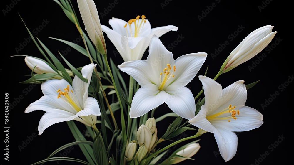 white flowers on black white flowers on black