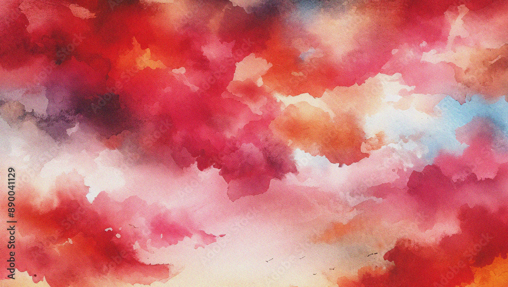 Fototapeta premium abstract watercolor background with red watercolor splashes