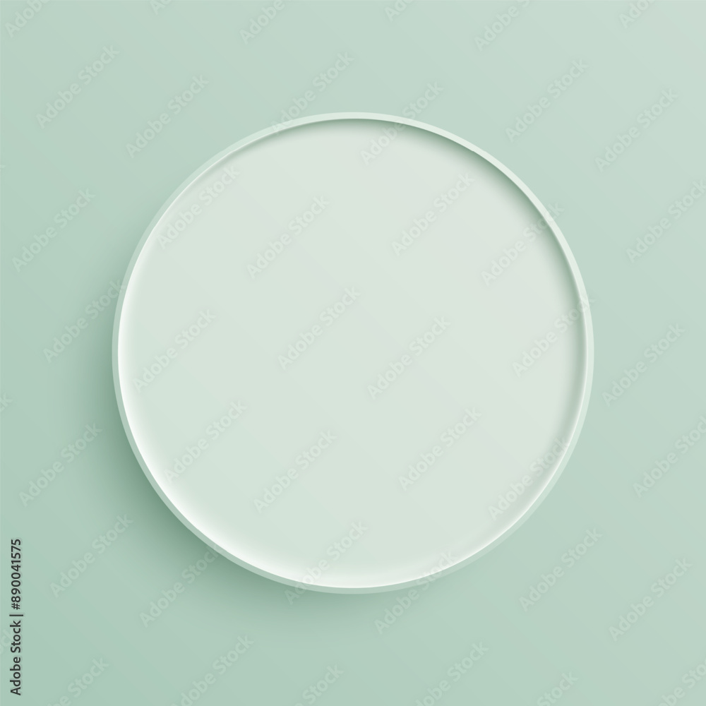 Minimalist 3D White Circle on Green Pastel Background, Ideal for Labels, Tags, and Signage Modern Minimalist 3D White Circle on Green Pastel Background, Ideal for Labels, Tags, and Signage Modern