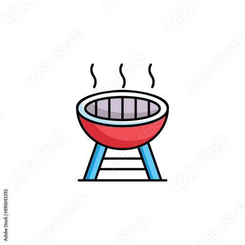 Grill icon design with white background stock illustration