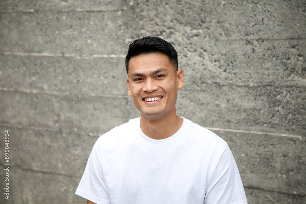 Happy young male in white t-shirt Happy young male in white t-shirt