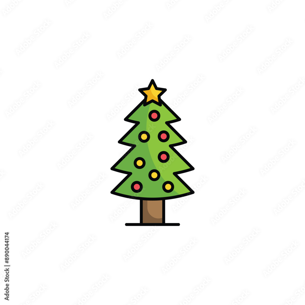 Christmas Tree icon design with white background stock illustration Christmas Tree icon design with white background stock illustration